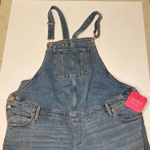 Isabel Maternity Denim blue jean overalls size 16 NWT